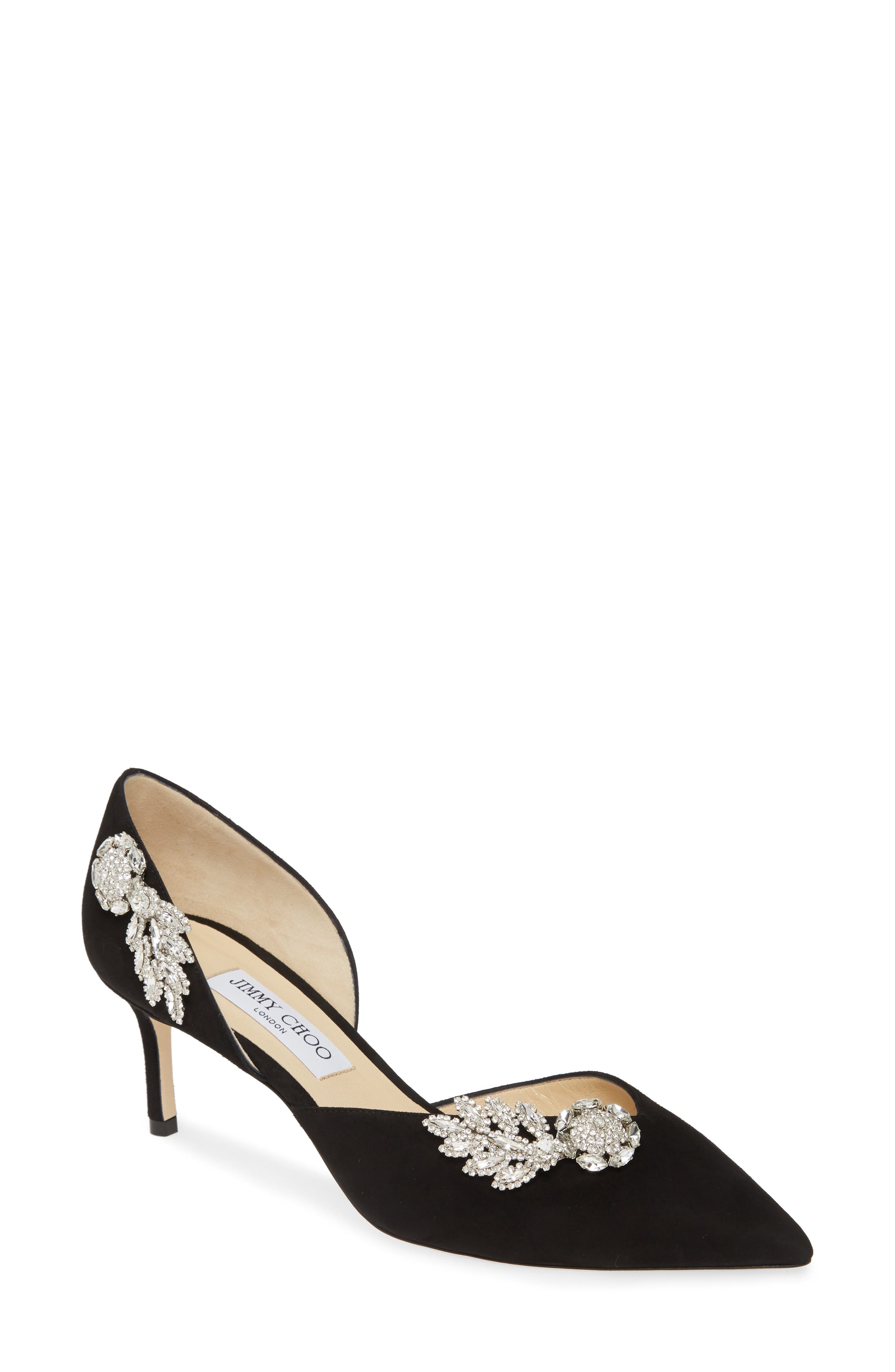 Jimmy Choo Teja Embellished Suede d'Orsay Pump, Main, color, 