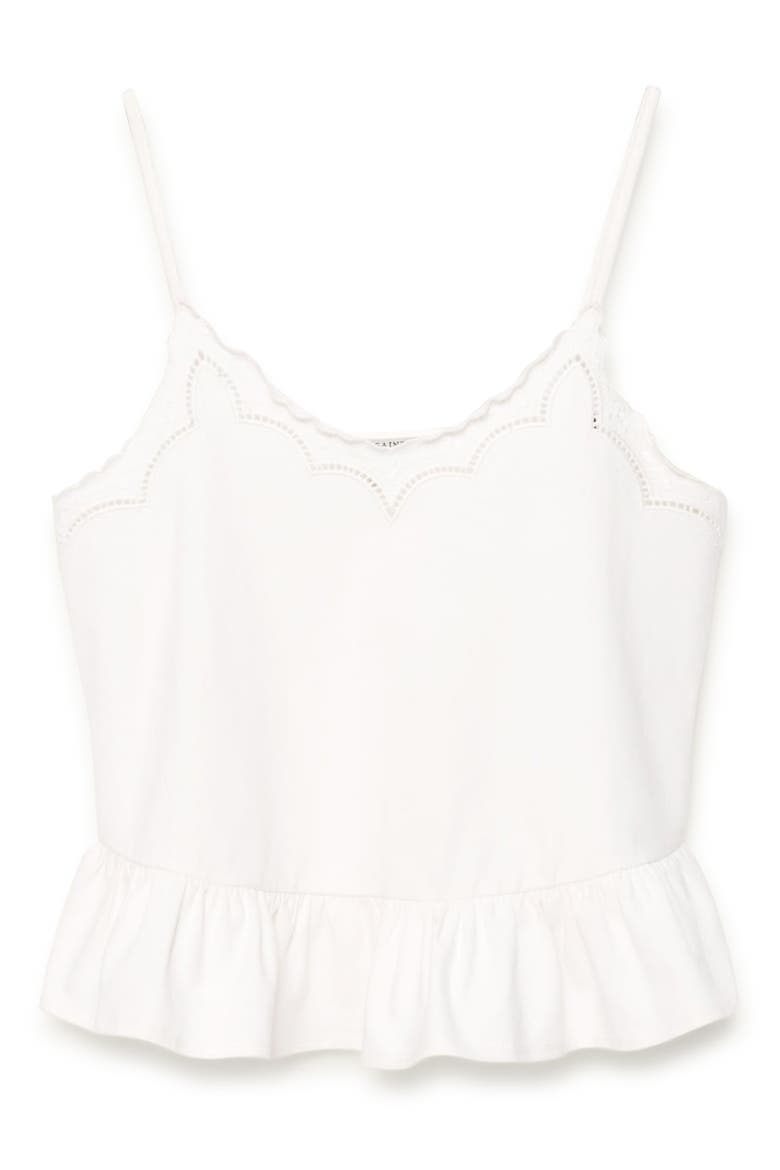 Georgia Lace Trim Peplum Camisole, Alternate, color, WHITE