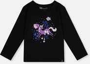 Deux par Deux Organic Cotton Glitter Graphic Jersey T-Shirt