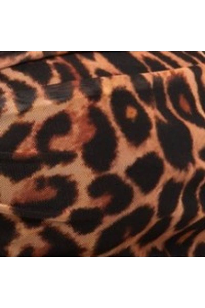 Plus Size Leopard Print Mesh Midi Dress, Alternate, color, Brown