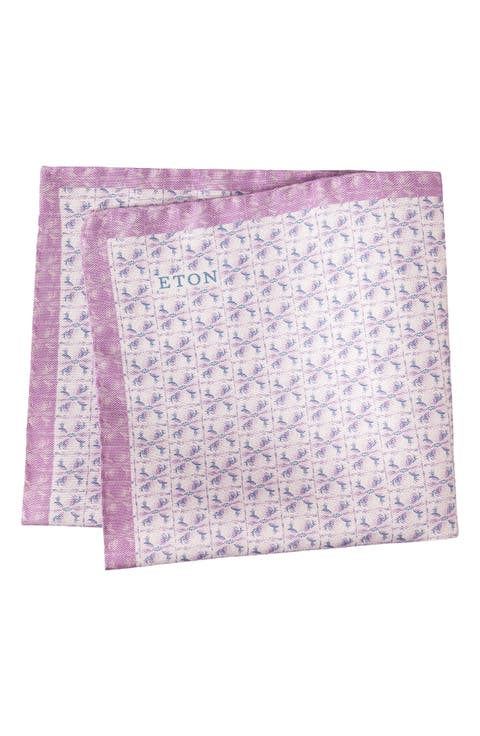 Pink Floral Silk Pocket Square