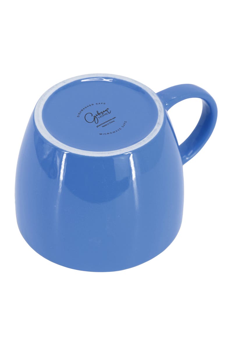 On The Go 4 Piece 25 Ounce Stoneware Soup Cup Set with Lid, Alternate, color, Blue