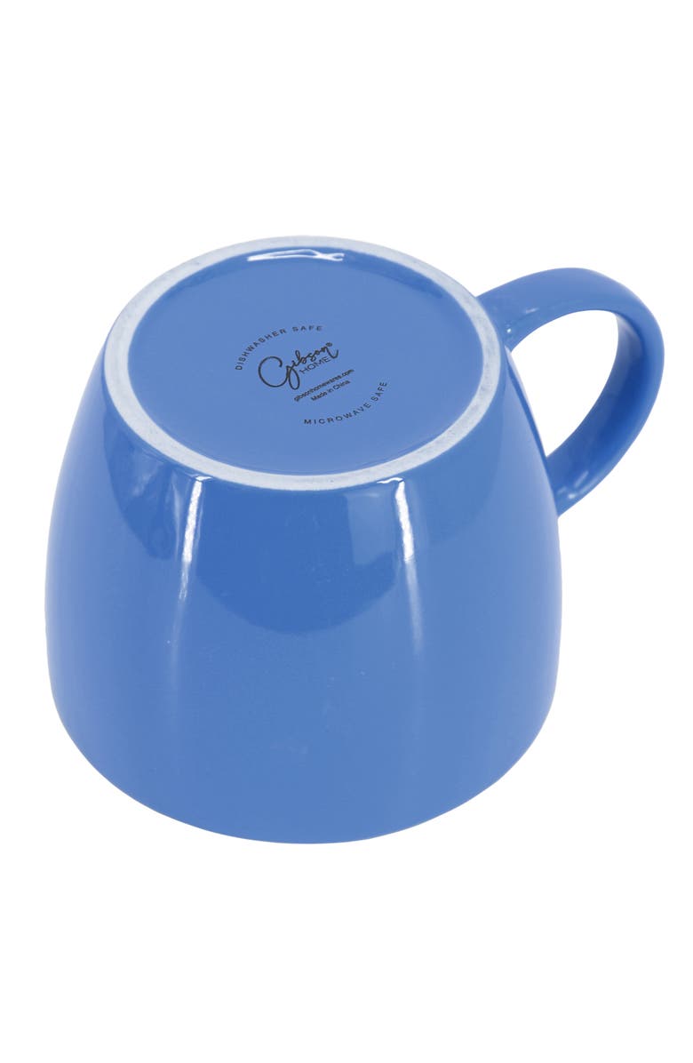 Gibson Home On The Go 4 Piece 25 Ounce Stoneware Soup Cup Set with Lid, Alternate, color, Blue
