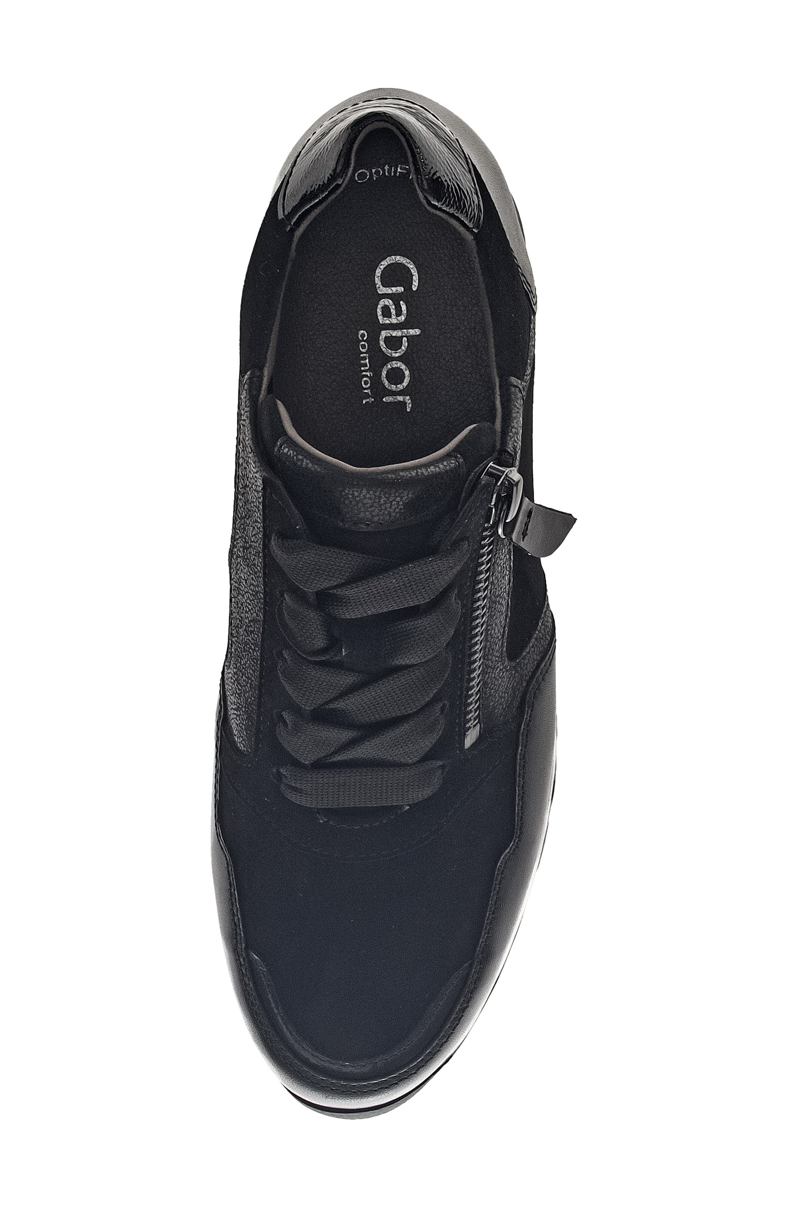 Bridget Leather Sneaker, Alternate, color, BLACK