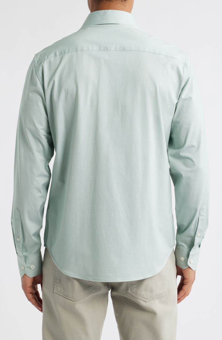 Bugatchi Jimmy OoohCotton<sup>®</sup> Herringbone Button-Up Shirt, Alternate, color, Mint