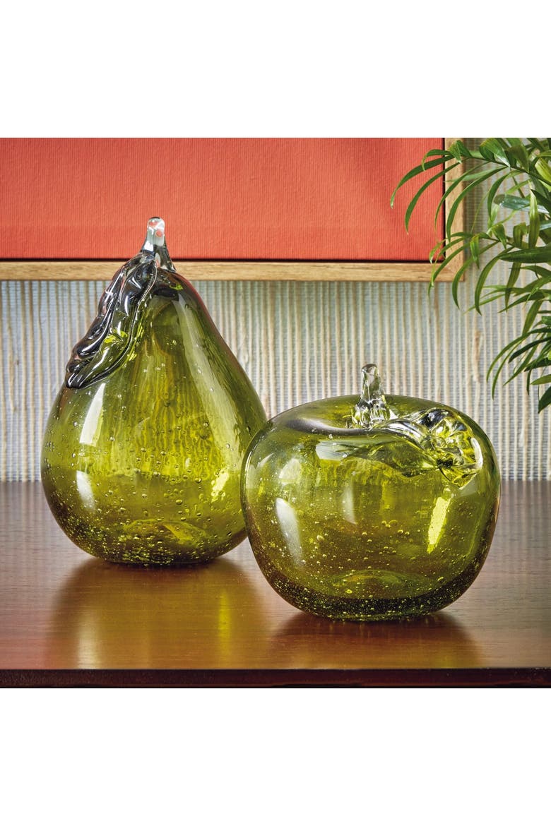 Green Bubble Glass Apple Decorative Object, Alternate, color, Green