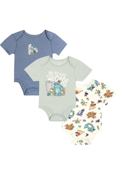Pixar Boys' 3-pack Short Sleeve Bodysuits (baby)