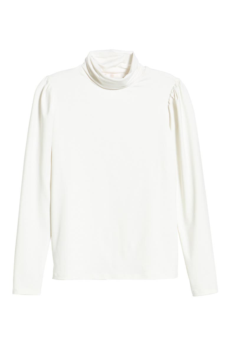 Puff Shoulder Turtleneck, Alternate, color, IVORY CLOUD