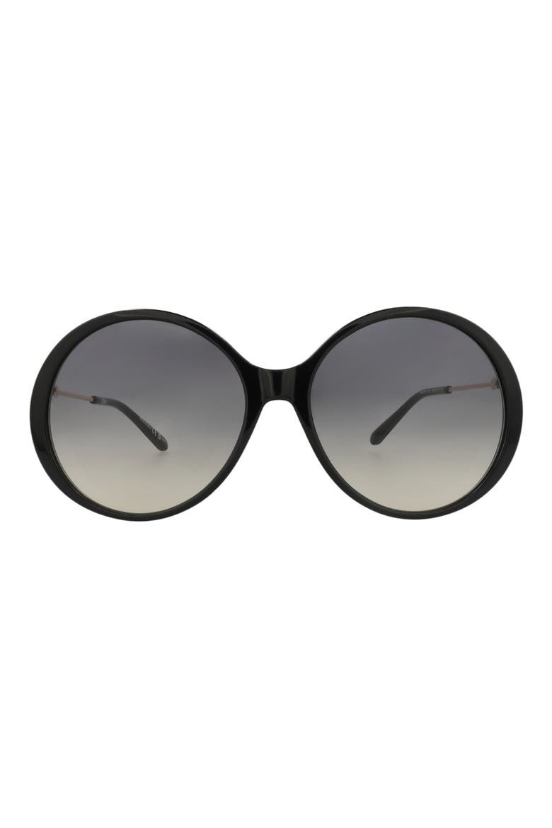 58mm Round Sunglasses, Main, color, BLACK GOLD GREY