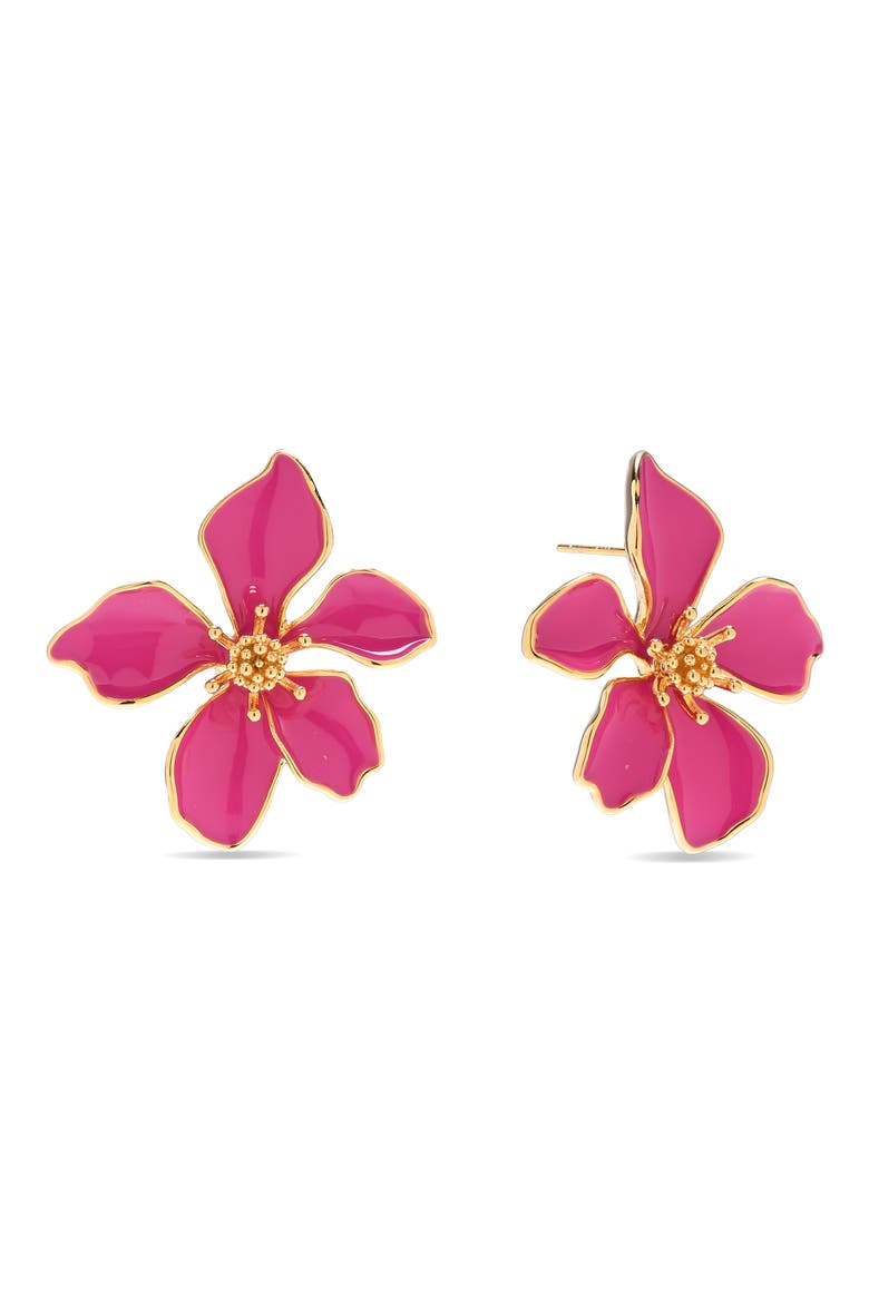 Aurelia Flower Stud Earrings, Main, color, PINK