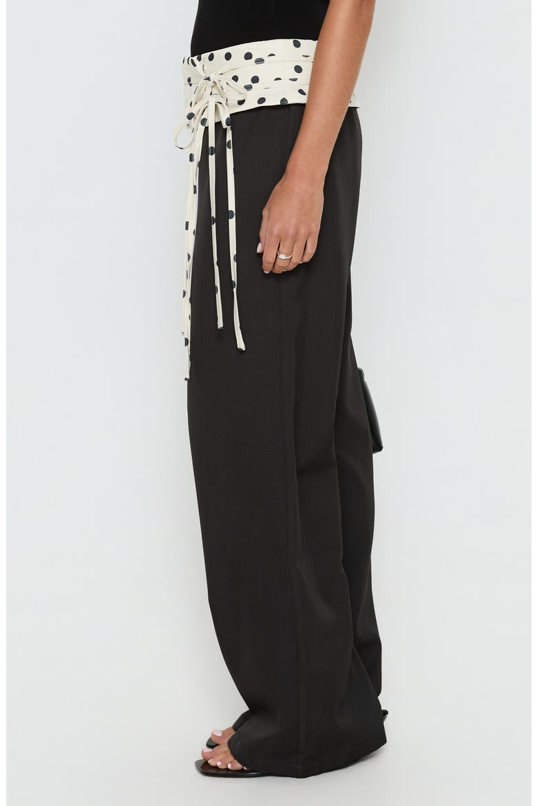Seneca Wrap Waist Polka Dot Pants, Alternate, color, CHARCOAL POLKA DOT