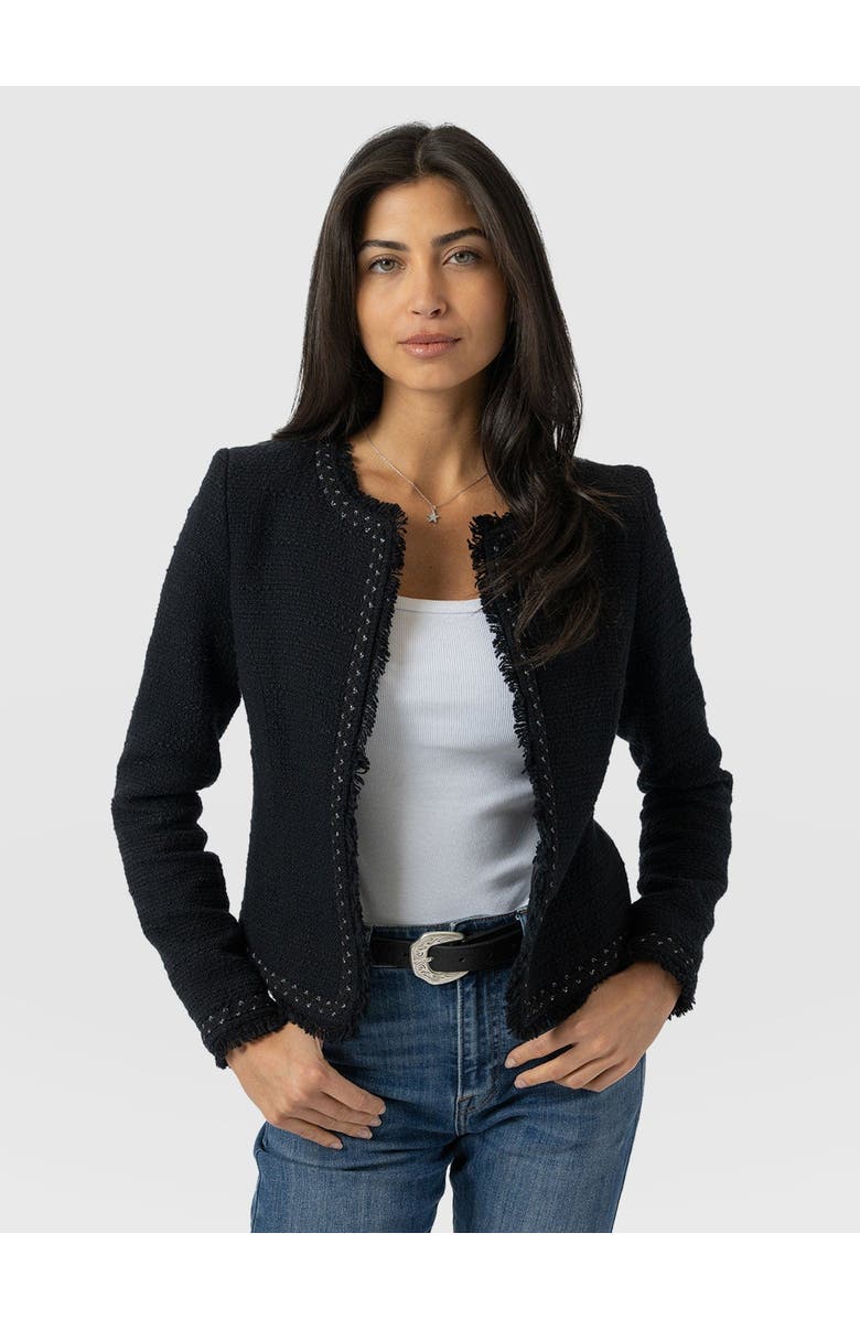 Saint + Sofia Rayner Jacket, Main, color, Black Bouclé