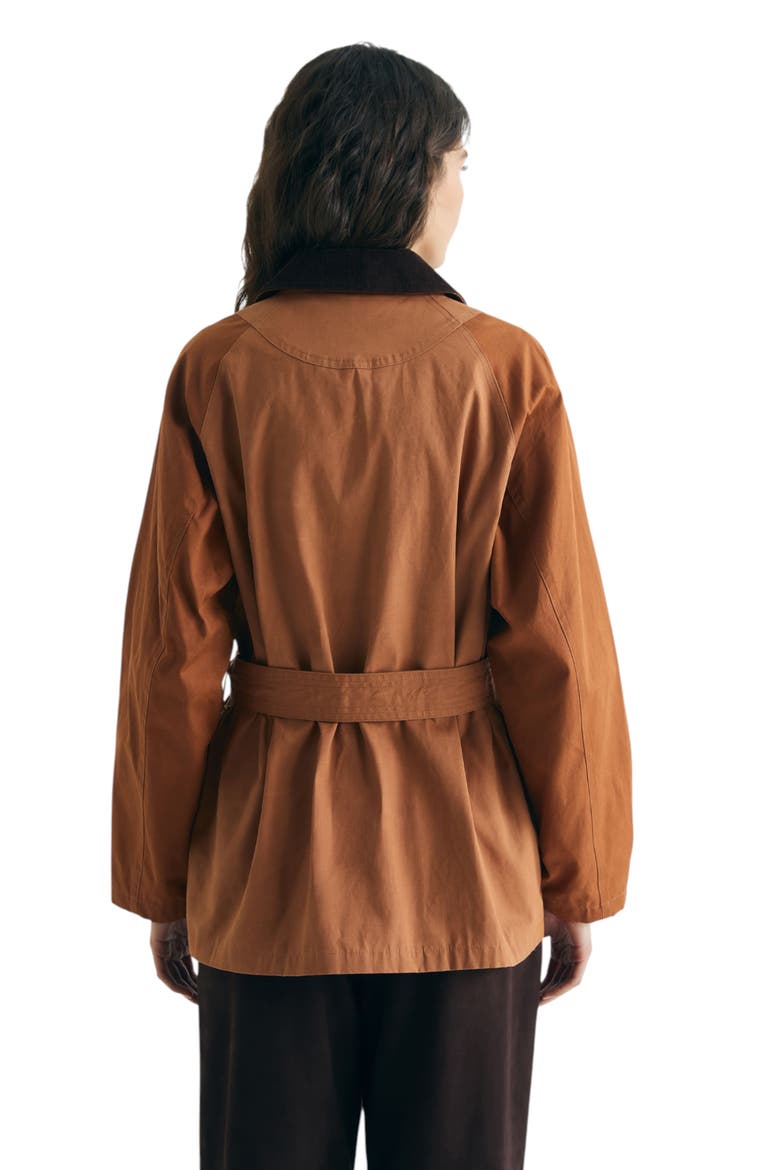 Two-Tone Waxed Jacket, Alternate, color, Terracotta
