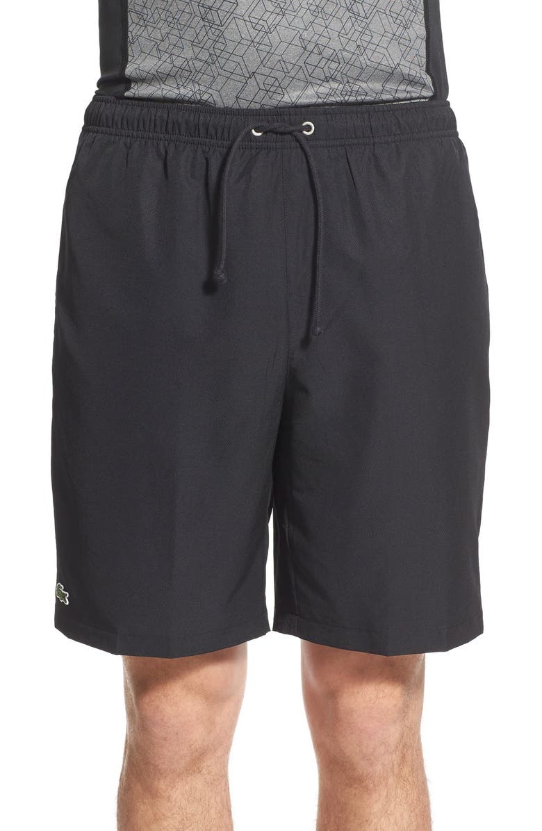 Lacoste 'Sport Diamante' Drawstring Athletic Shorts, Main, color, 031 Black