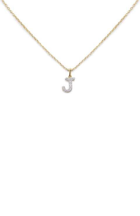 Lab Created Diamond Initial Pendant Necklace