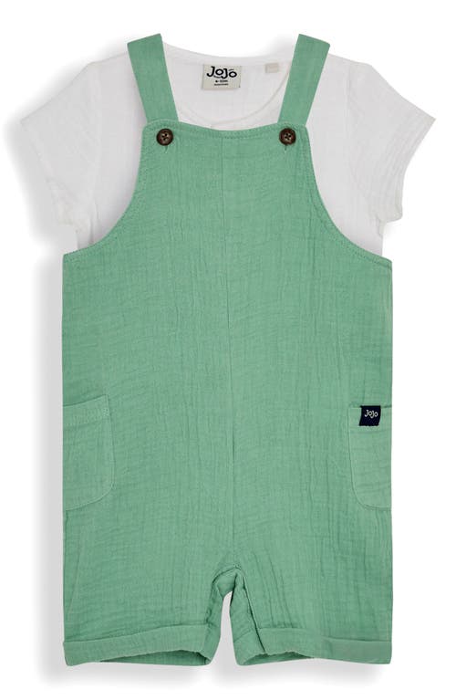JOJO MAMAN BEBE Cotton Bodysuit & Shortalls Set in Green at Nordstrom, Size 12-18M