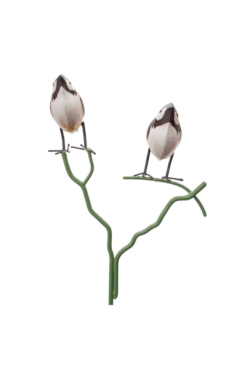 Metal Chickadee Bird Stake, Alternate, color, Black