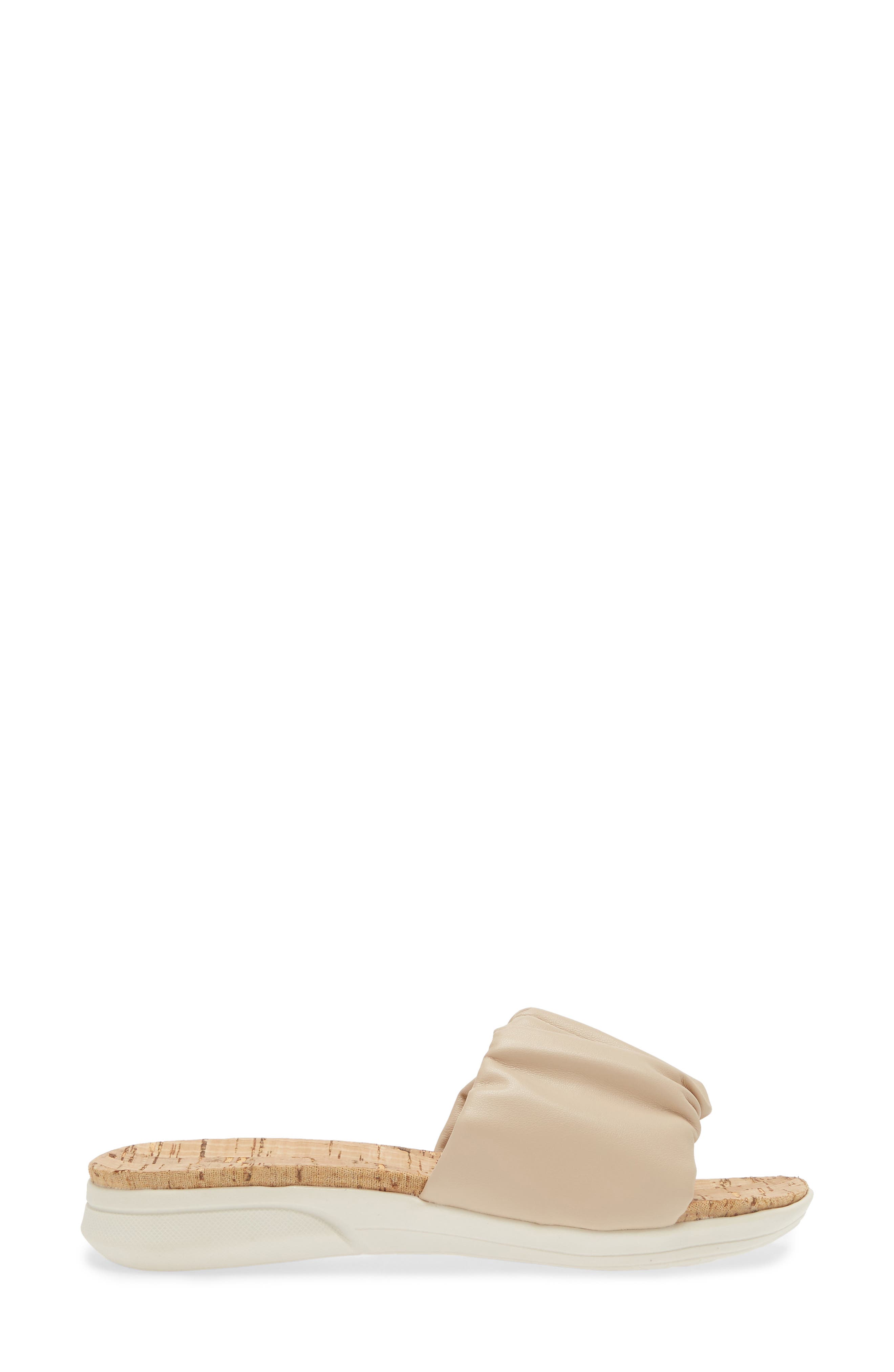 Taryn Rose Pleated Slide Sandal, Alternate, color, Sand