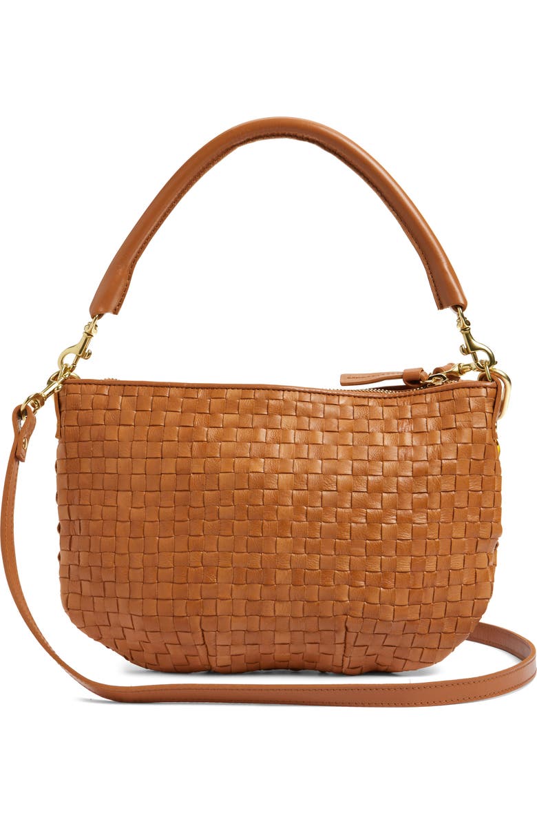 Clare V. Petit Moyen Woven Leather Messenger Bag, Alternate, color,