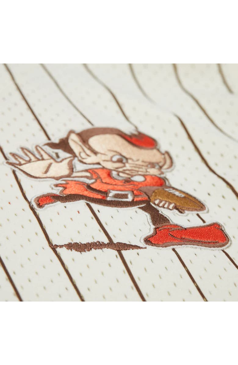 Mitchell & Ness Men's Mitchell & Ness  Cream Cleveland Browns Final Seconds Vintage Logo Mesh Button-Up Shirt, Alternate, color, 