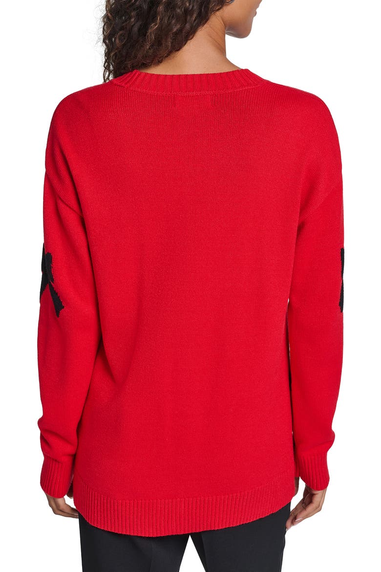 Bow Cardigan, Alternate, color, ADMIRAL RED/ BLACK