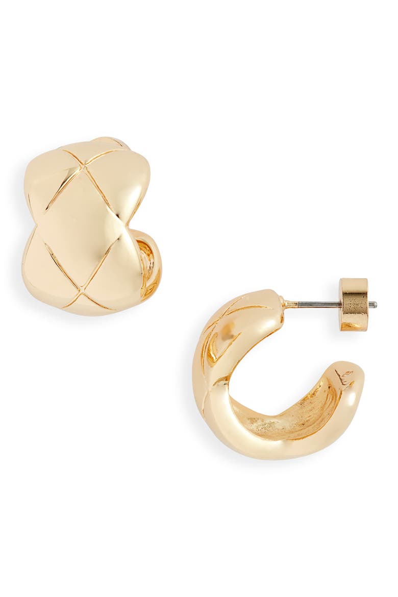 Scalloped Wide Hoop Earrings, Main, color, GOLD