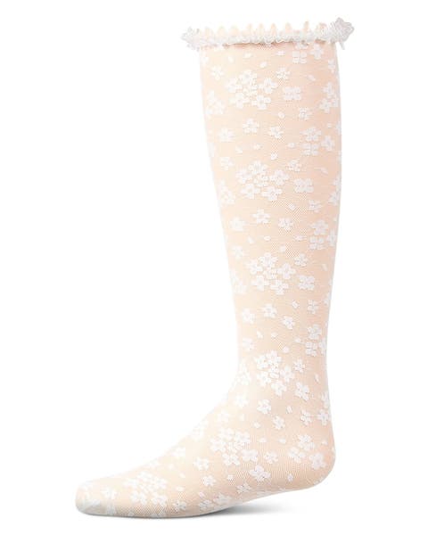 Floral Lace Mesh Knee High Sock (Toddler, Little Kid & Big Kid)