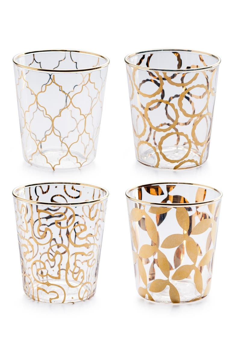 'Luxe Moderne' Double Old Fashioned Glasses, Main, color, WHITE