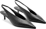 MANGO Studded Pointed Toe Slingback Pump