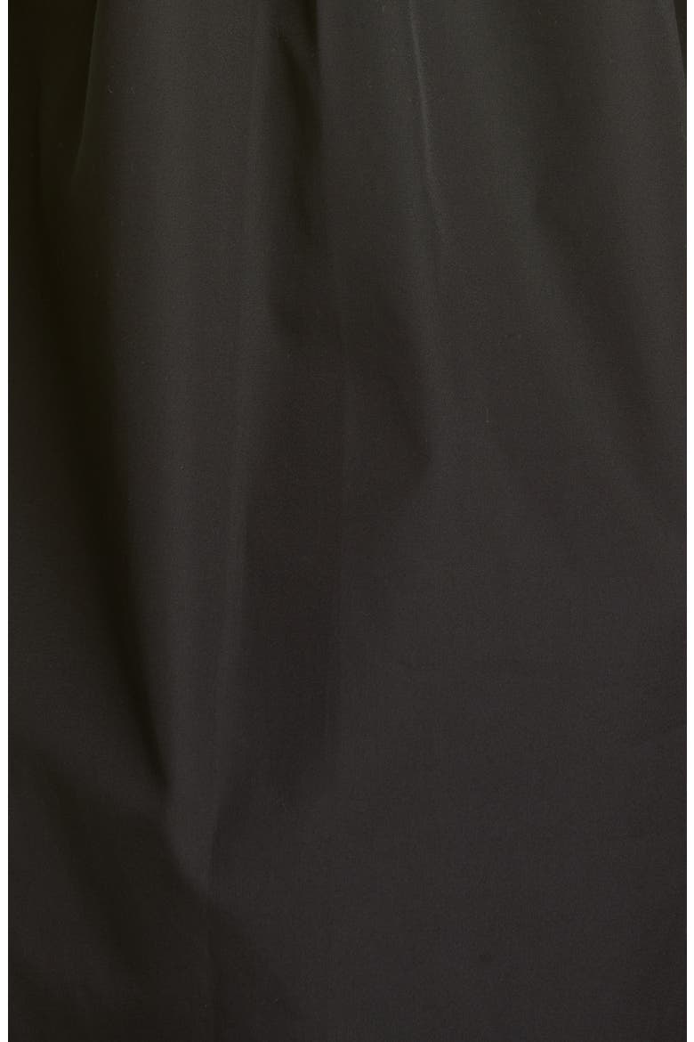 Ruffle Placket Long Cotton Shirt, Alternate, color, BLACK