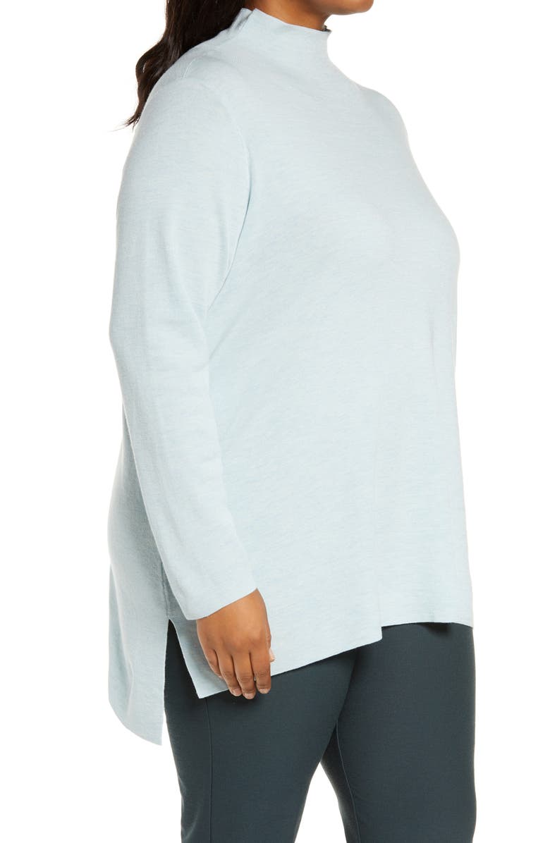 Eileen Fisher High/Low Merino Wool Mock Neck Sweater, Alternate, color,