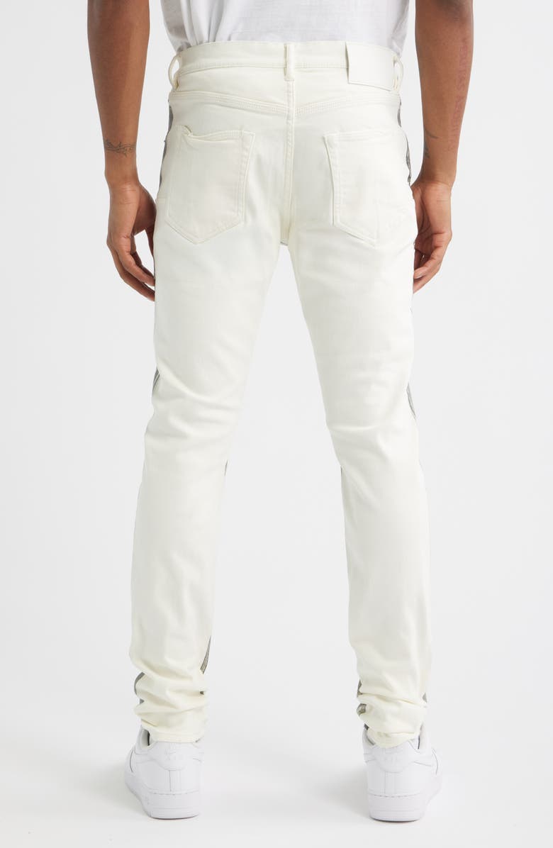 PURPLE BRAND Reverse Black Foil Skinny Jeans, Alternate, color, Off White