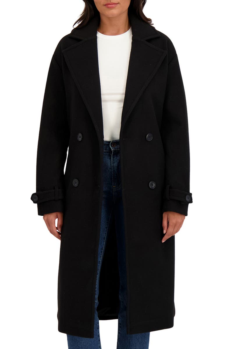 Sebby Wool Oversize Trench Coat, Alternate, color, Black
