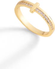 Mint & Lily Let God Be In Control Golden Cross Ring