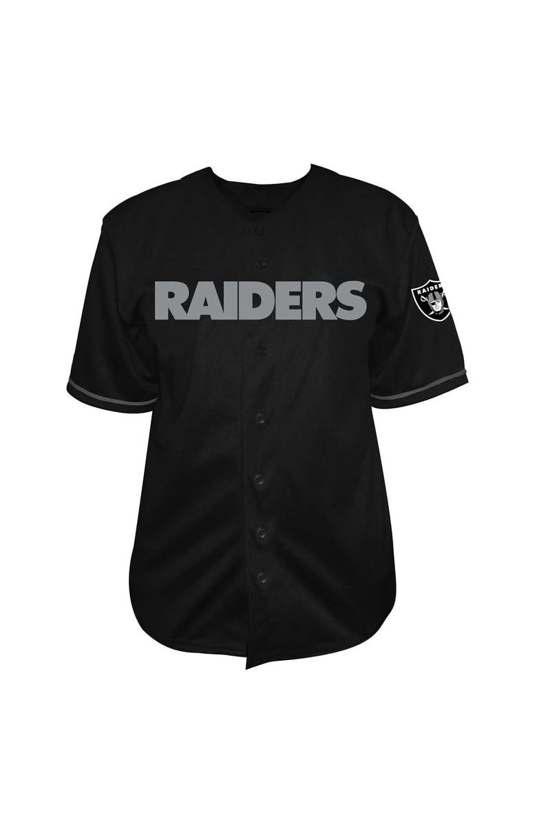 FANATICS Men's Fanatics  Black Las Vegas Raiders Pop Full-Button Jersey, Main, color, Black