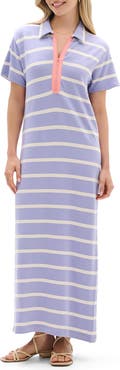 Hatley Stripe Quarter Zip Shift Dress