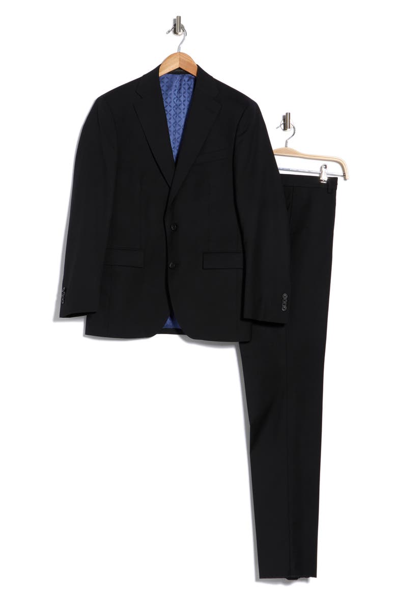 Expo Solid Wool Suit, Alternate, color, BLACK