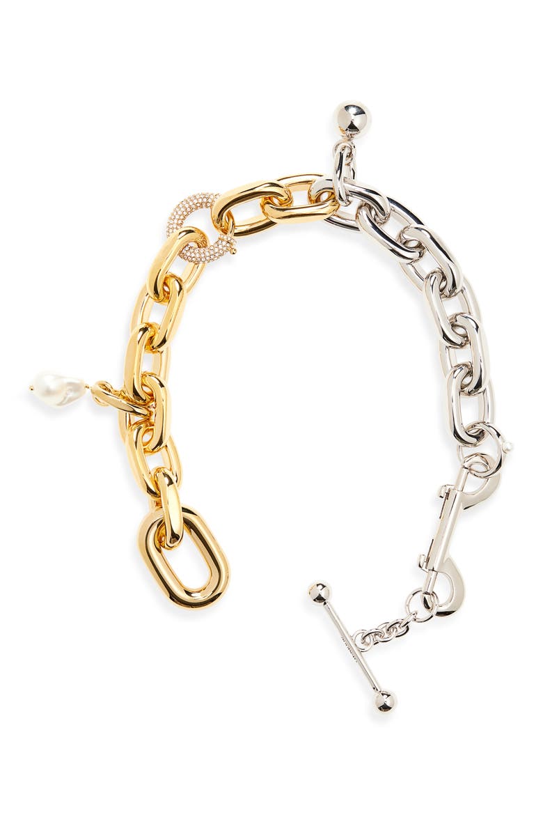 XL Link Necklace, Main, color, M089 SILVER / GOLD