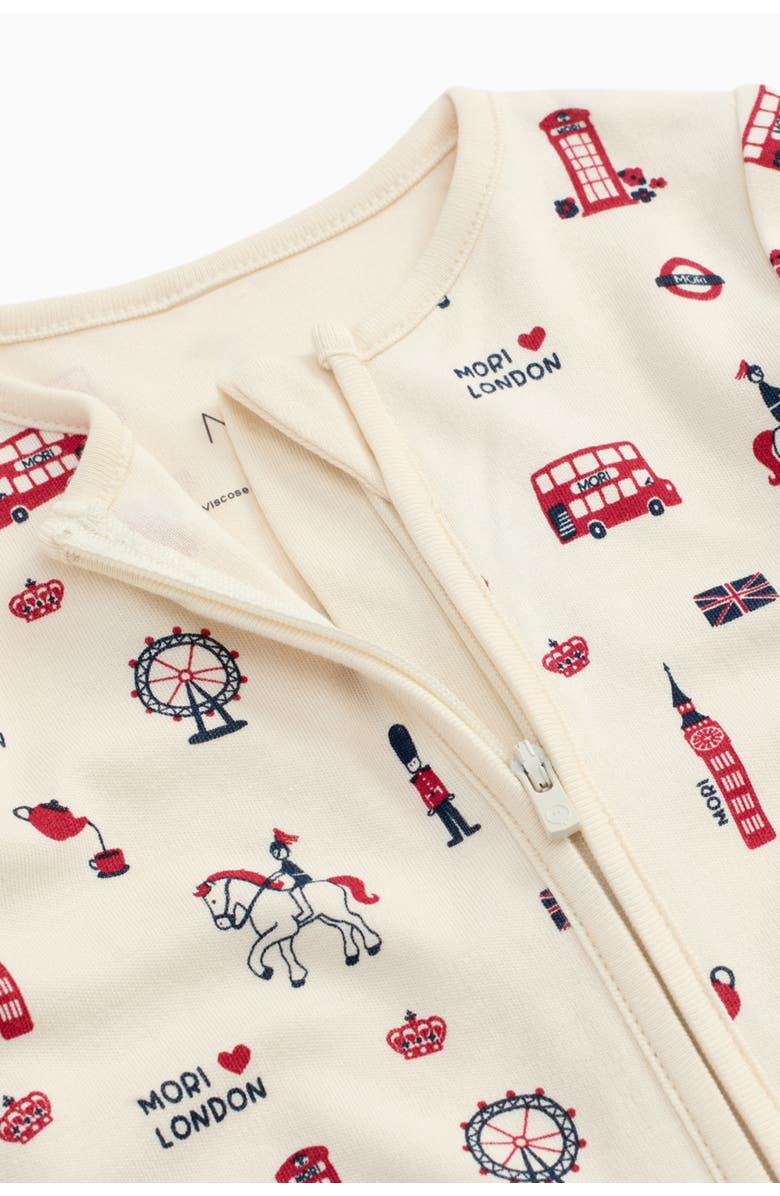 MORI London Print Two Way Zip-Up Sleepsuit, Alternate, color, London