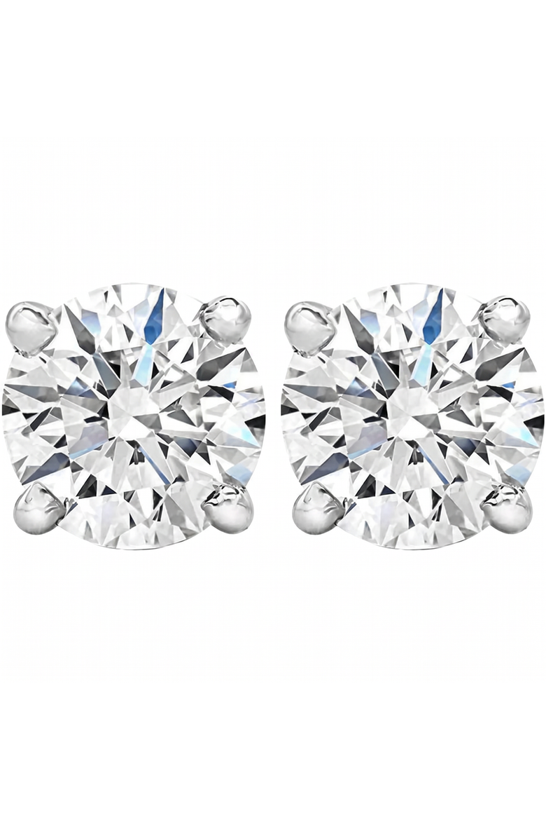 3 Ct T.W. Lab Grown Round Diamond Studs in 14k White, Yellow, or Gold, Main, color, White Gold - 1Ct