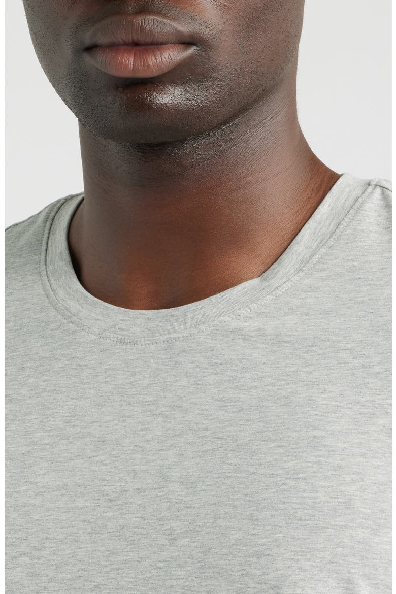 Cotton Blend Crewneck T-Shirt, Alternate, color, GREY HEATHER