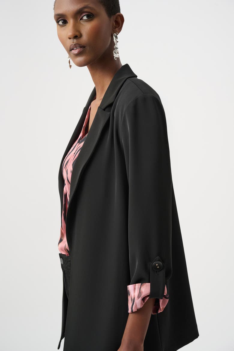 Woven Twill Printed Cuffs Blazer, Alternate, color, Black/Multi