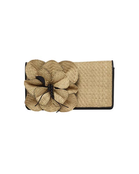 Raffia Flower Shoulder Bag