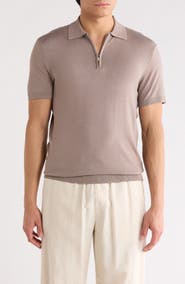 DENIM AND FLOWER Quarter Zip Polo Sweater