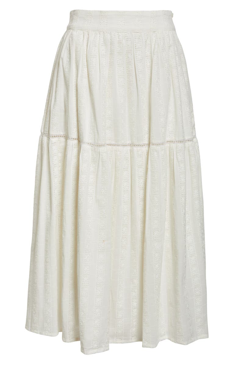 MILLE Betty Embroidered Maxi Skirt, Alternate, color, Ivory Eyelet
