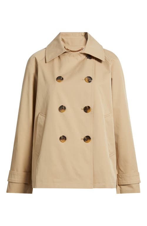 Michael Kors Short Double Breasted Raincoat In Brown