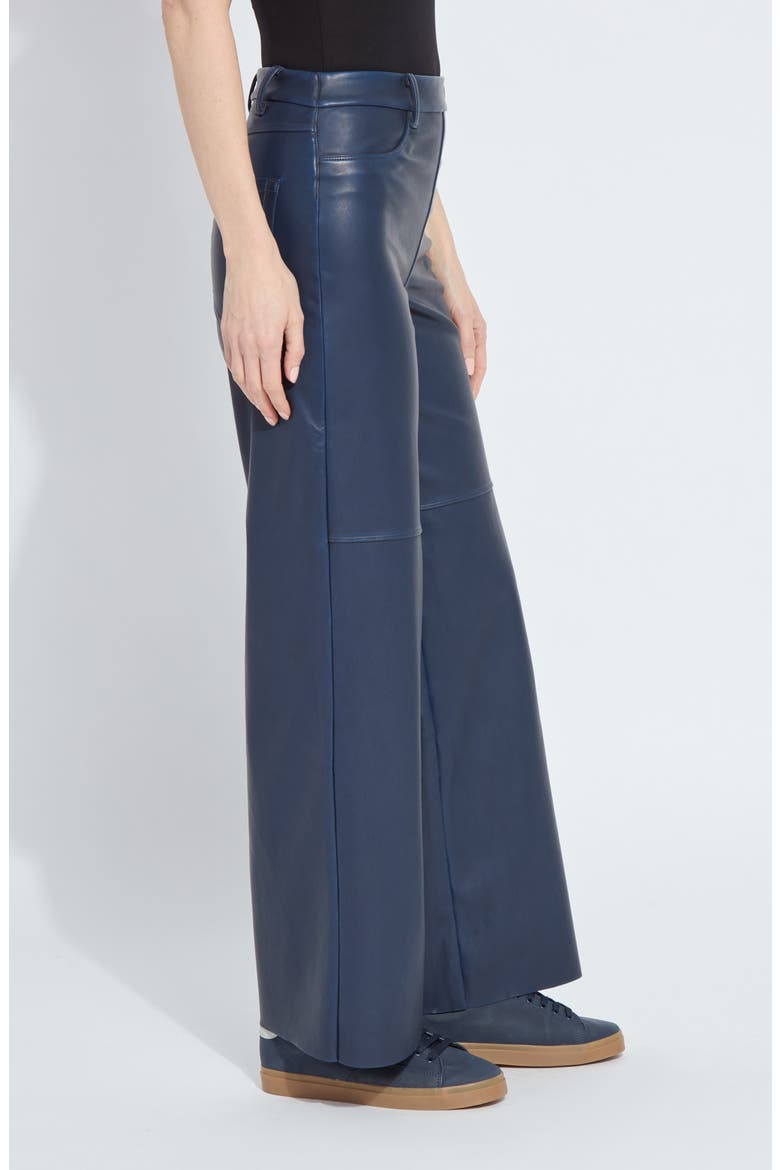 Cortina Faux Leather Wide Leg Pants, Alternate, color, DEEP BLUE