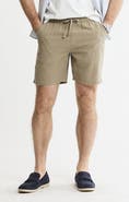 JACHS Linen Blend Drawstring Shorts