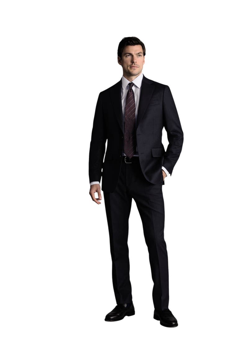 Slim Fit Italian Flannel Suit Jacket, Alternate, color, Navy