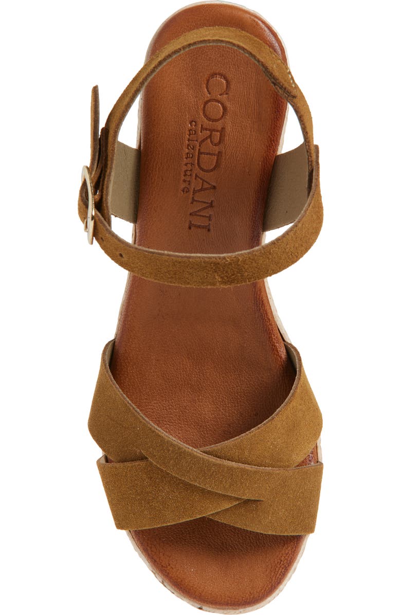 Cordani Bazil Espadrille Ankle Strap Platform Wedge Sandal, Alternate, color, Cuero